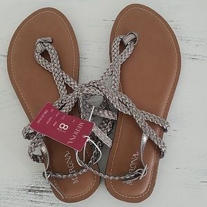 Pewter Braided Sandals